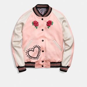 New Coach X Keith Haring Satin Jacket - Size 6